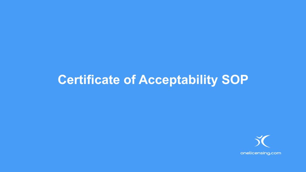 Certificate of Occupancy SOP