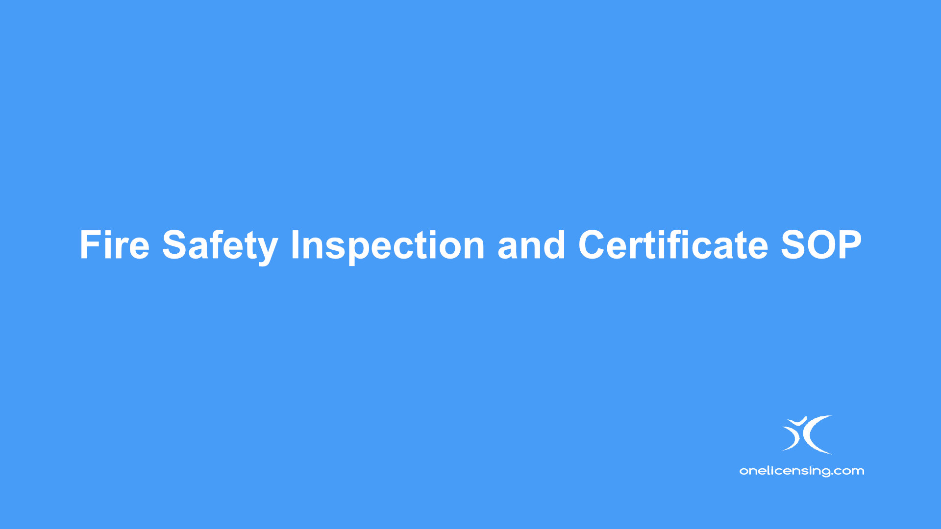 Fire Safety Inspection and Certificate SOP