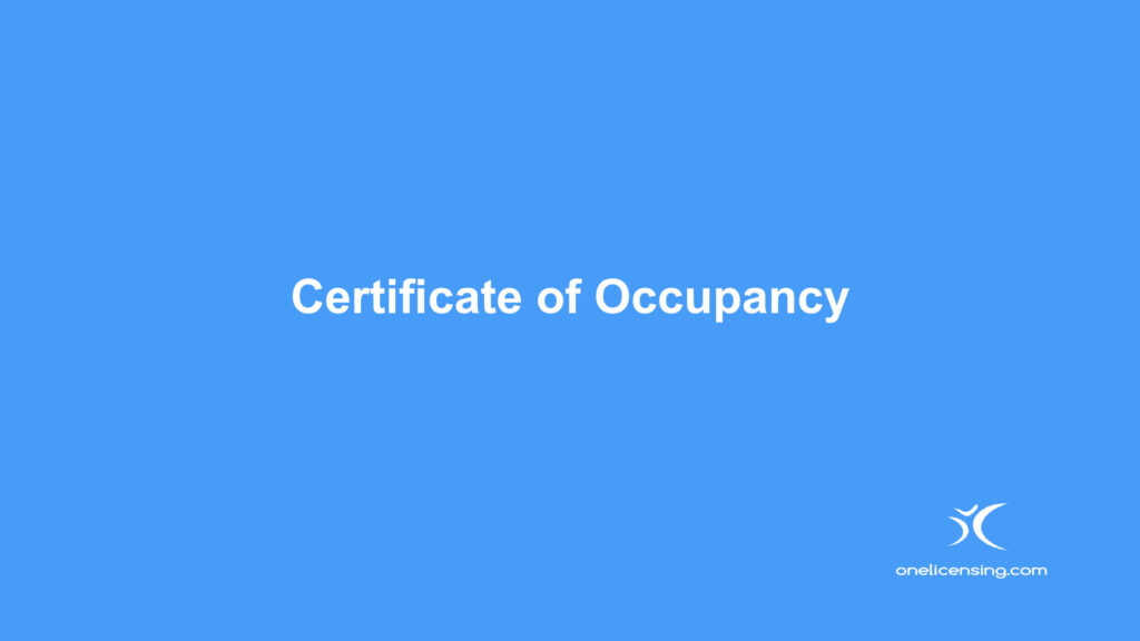 Certificate of Occupancy