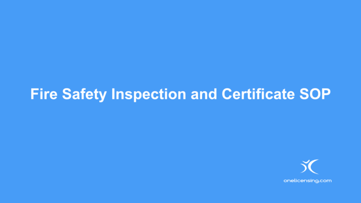 Image with Fire Safety Inspection and Certificate SOP text
