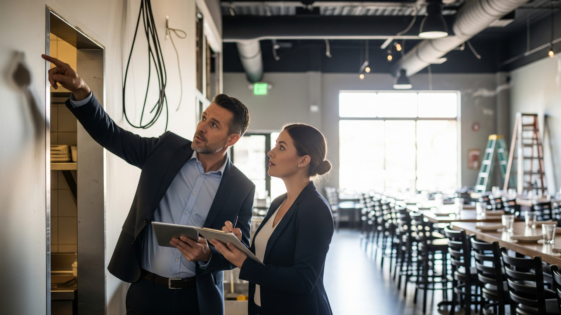 two people doing town planning in an office